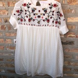 Zara Floral Embroidered Romper